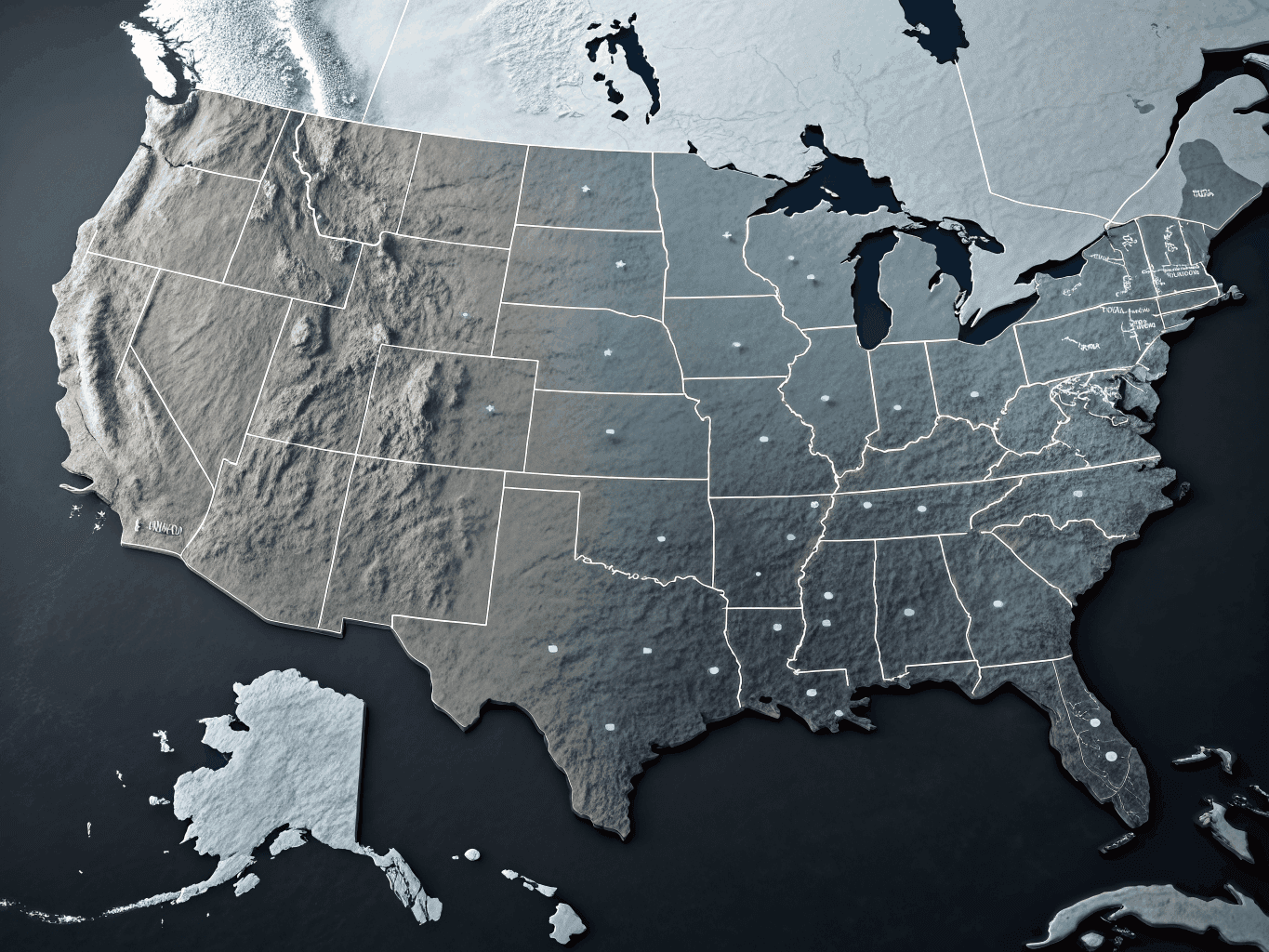 Map showing nationwide client reach